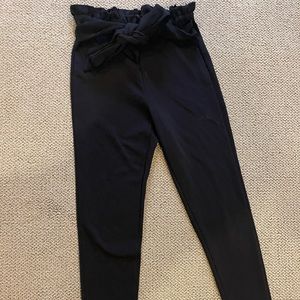 Black pants with belt